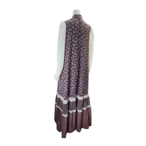 Vintage Gunne Sax 70s Floral Print Maxi Dress Cottage Prairie - Picture 8 of 14